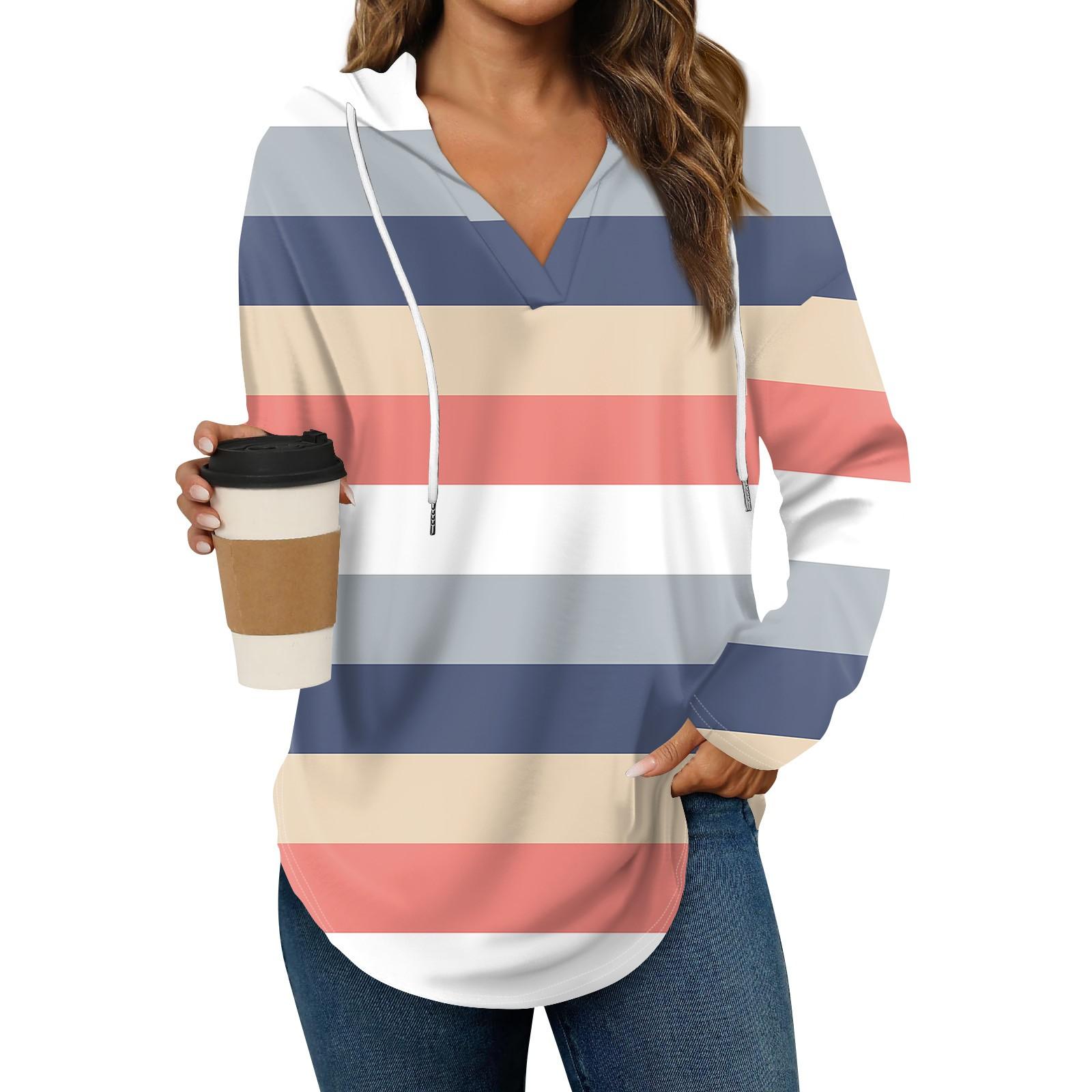 Женская мода повседневный свитер с V-образным вырезом и длинными рукавами — фото 6