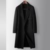 Herbst und Winter Langer Knielanger Zweireihiger Revers Woll-Trenchcoat, Jugendlich Leichter Luxus Lässig Beidseitige Tweedjacke