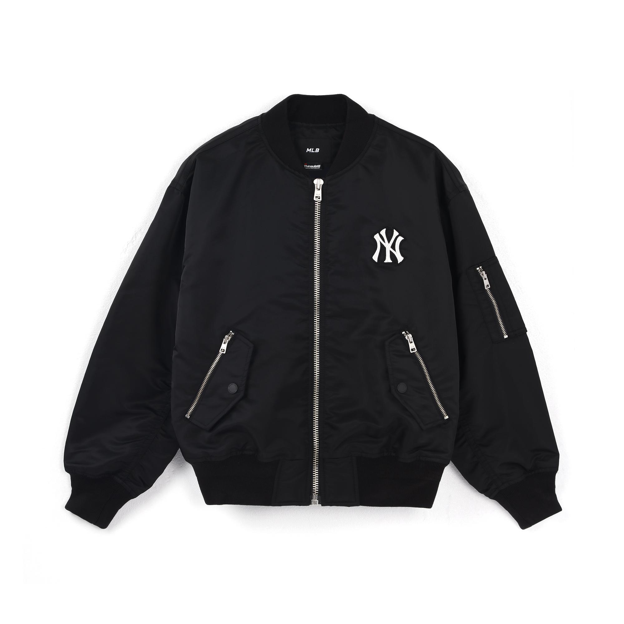 

New MLB Base Logo Puffer Jackets Unisex Black 3AJPB0321-50BKS XS