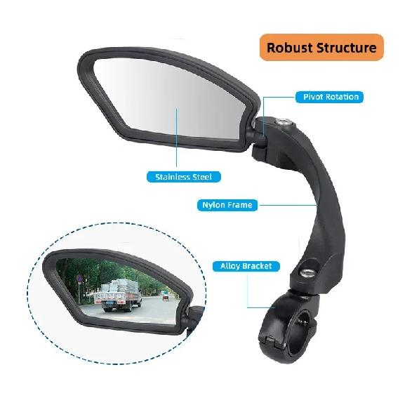 Bicycle Mirror MTB Road Bike Rear View Mirror Cycling Handlebar Back Eye Blind Spot Mirror Flexible Safety Rearview Bike Mirrors