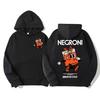 Negroni Cocktail Mascot Meme Hoodie Funny Retro Cartoon Drink Sweatshirt Men Women Fashion Trend Casual Oversized Gothic Hoodies