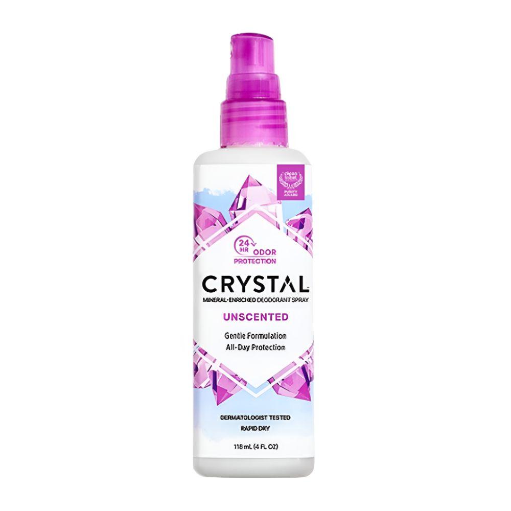 Crystal Mineral Deodorant Spray 118ml Unscented Pure Natural Mineral Salt Protection
