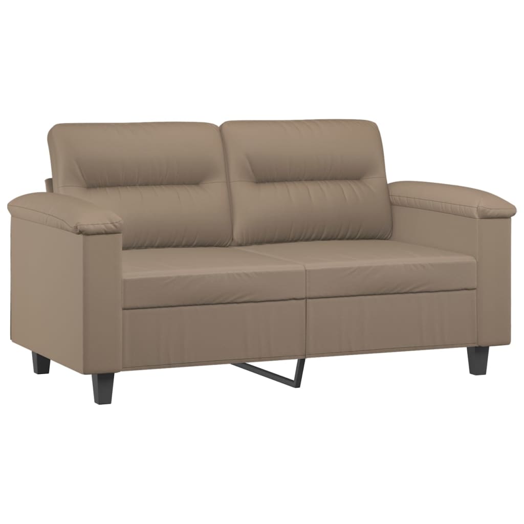 Vidaxl 3-Cz. Living Room Set with Cushions, Cappuccino, Eco-Leather