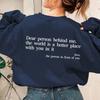 Womens Oversized Long Sleeve Hoodless Sweatshirt With Letter Print Fleece-Lined Round Neck Streetwear Style