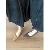 Red suede single shoes shoes soft flat bottom with skirt gentle evening shoes