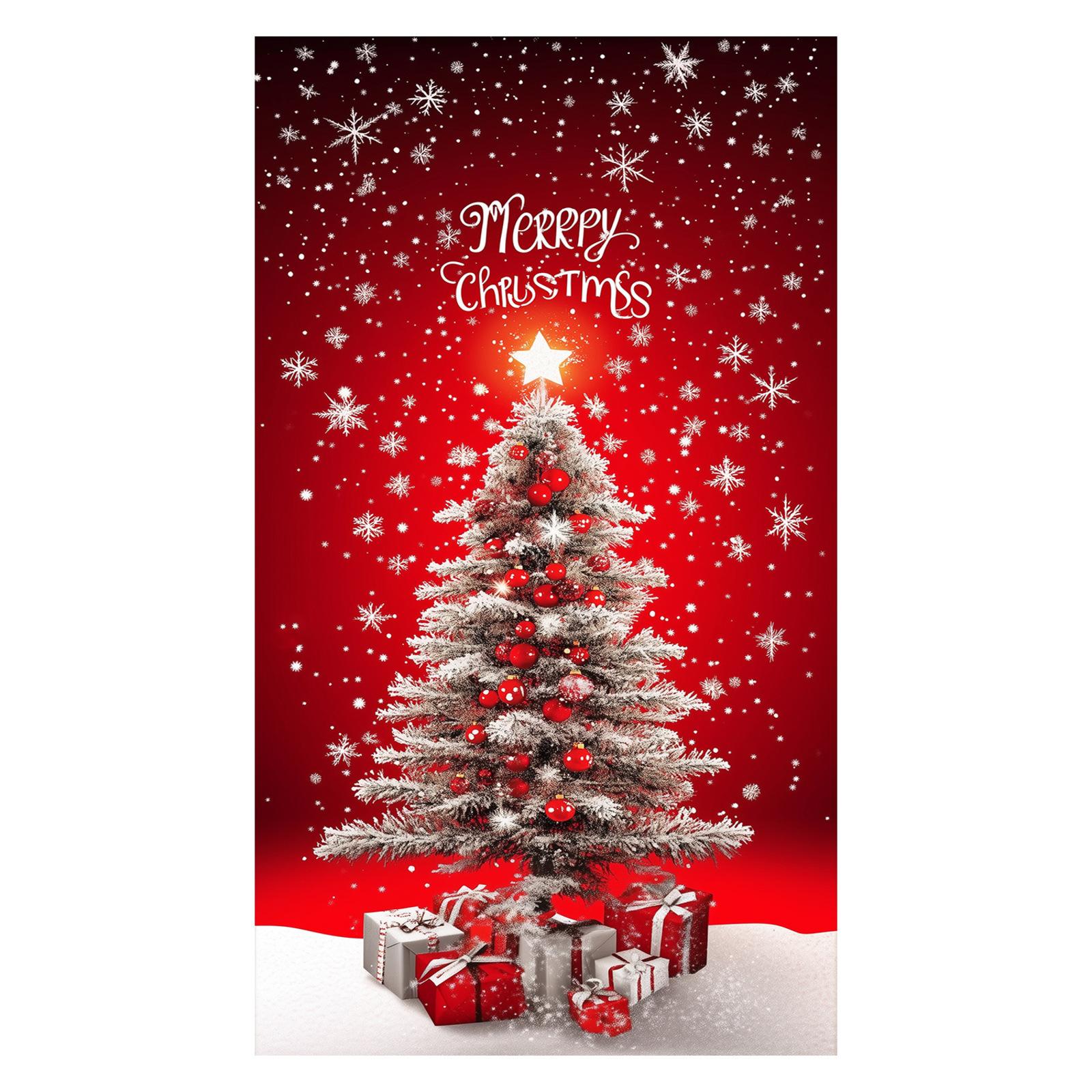 

Christmas Door Decoration Festival Party Background Decoration Santa Decoration Tapestry One Size
