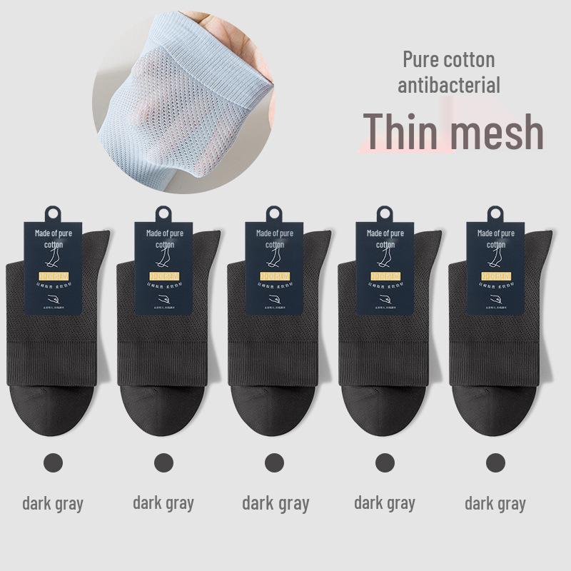 Andningsbara bomullsstrumpor för män, mellanhöga - Svarta (Vår/höst)