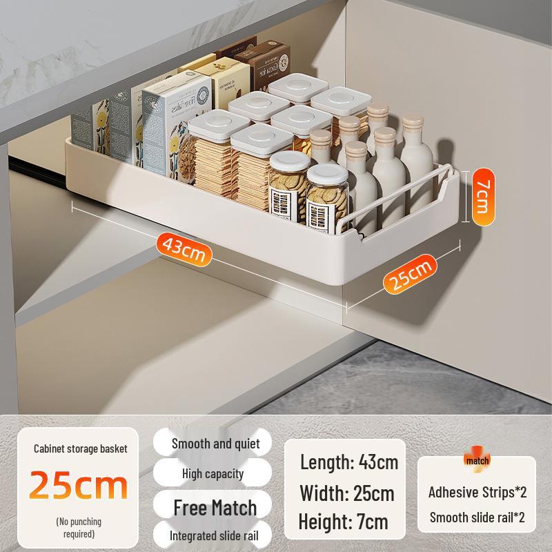 Kitchen Sink Pull-Out Basket Organizer Drawer