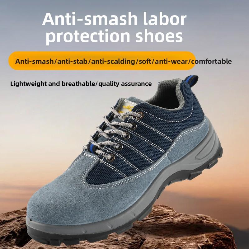 Men's Safety Shoes Insulated Safety Shoes Waterproof Breathe Puncture Resistant Slip-Resistant Steel Toe Sneakers Anti Smashing