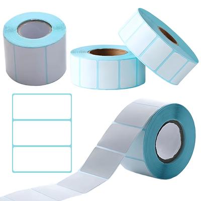 1 Rolle Dreifach-Schutz-Thermoetiketten Mehrere Größen Selbstklebend Blanko Weißes Etikett Aufkleber Scrapbooking-Aufkleber Markierungsdekorationen ZYF