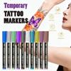 10 Color Temporary Tatto Pen,Temporary Tattoes Markers for Skin,Tatto Pen Kit,Washable Face Body Painting Kit,Adults Art Marker Pens for Party Festiva