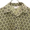 Vintage 70s EUR Argyle Pattern Short Sleeve Open Color Shirt Light Green Men's Used