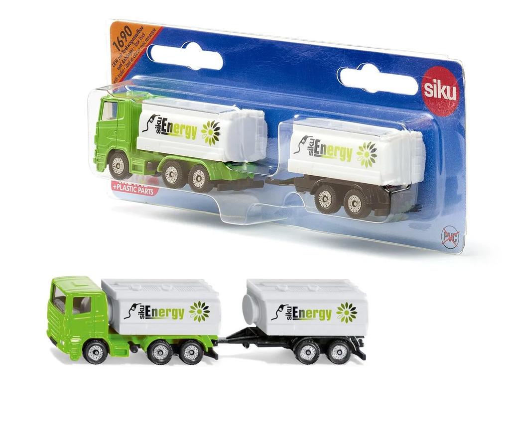 SIKU Tank Truck with for ages 3 and SK1690 Trailer, up,