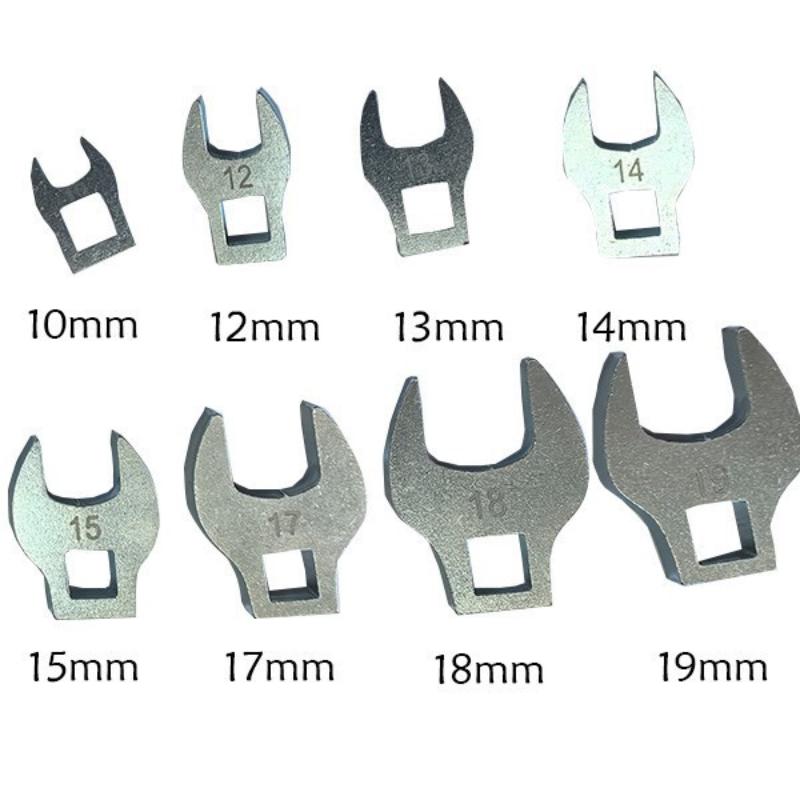 

8Pcs Bull Head Ratchet Wrench Set Medium Drive L-Shaped Horn Spanner Accessories 3/8 Inch Interchangeable Handle