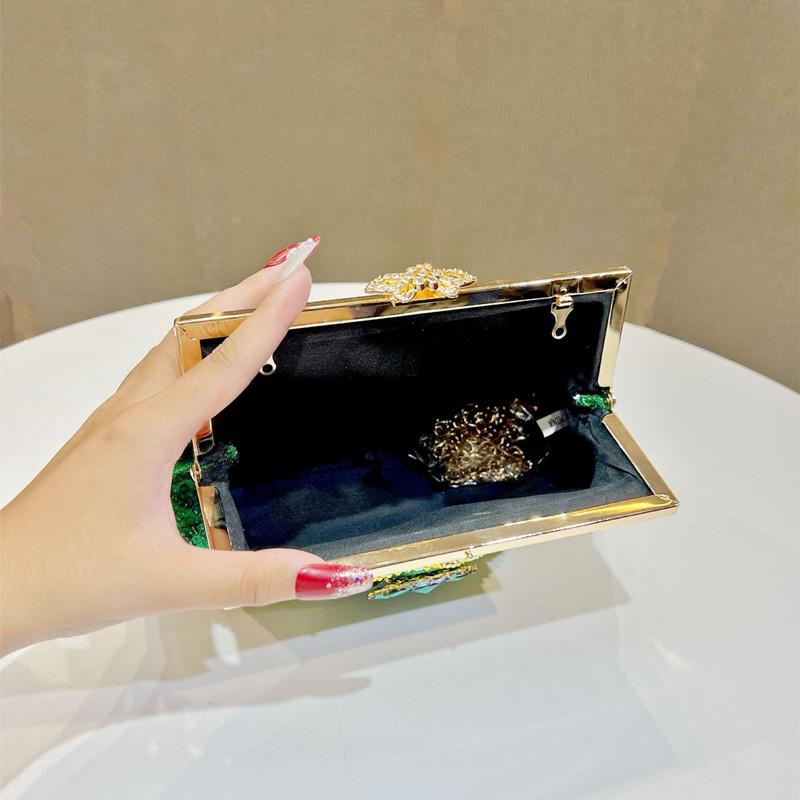 2025 High end Elegant Full Diamond Women Evening Clutch Bag Luxury Rhinestone Sunflower Handbag Wedding Bride Shoulder Bag