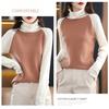 Autumn Women's Knitted Sweater Thin Long Sleeve Turtleneck Loose Knitted Bottom Shirt  Pullover Color-blocked Knit Top