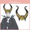 2024 New Golden Maleficent Horns Latex Mask For Halloween Cosplay And Carnival