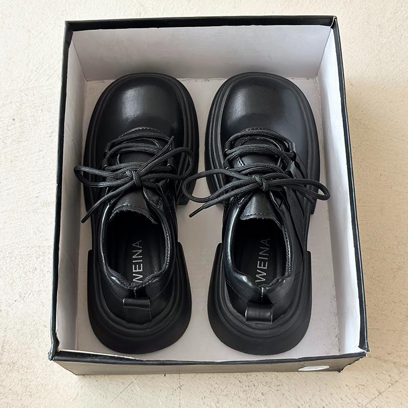 Polished Thick-soled Spring New Girls Versatile Mary Jane Small Leather Shoes