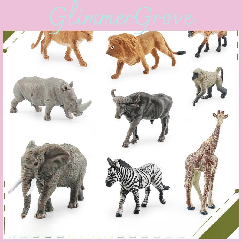 Zebra Lion Hyena Rhinoceros Pvc Animal Models For Kids Learning And Collection