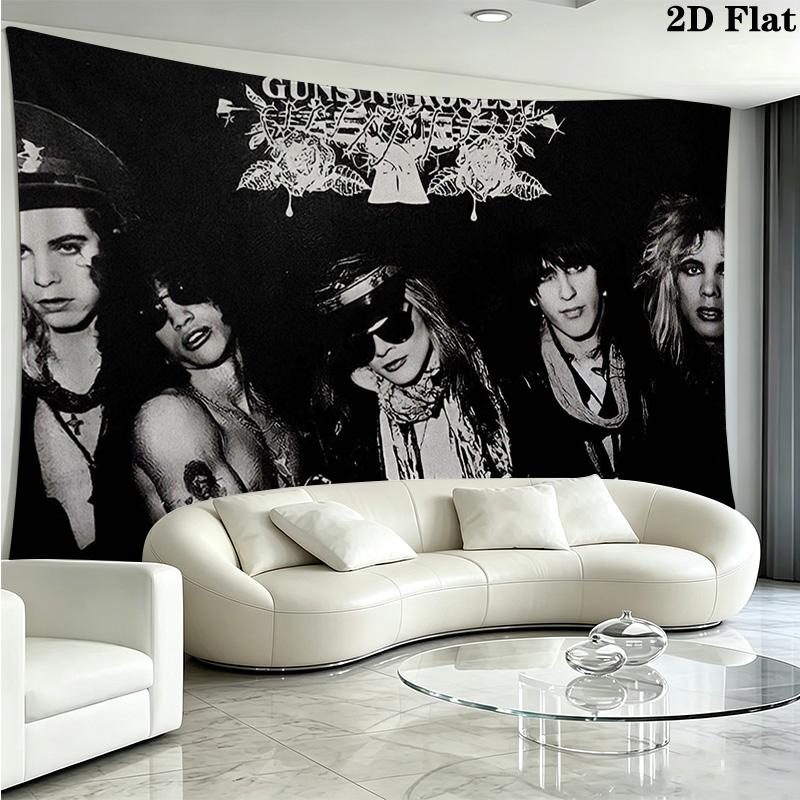 guns n roses Wall Tapestry Aesthetic Wall Hanging Printed Fabric Blanket Decorative Tapestries for Bedroom Living Room Home Decor