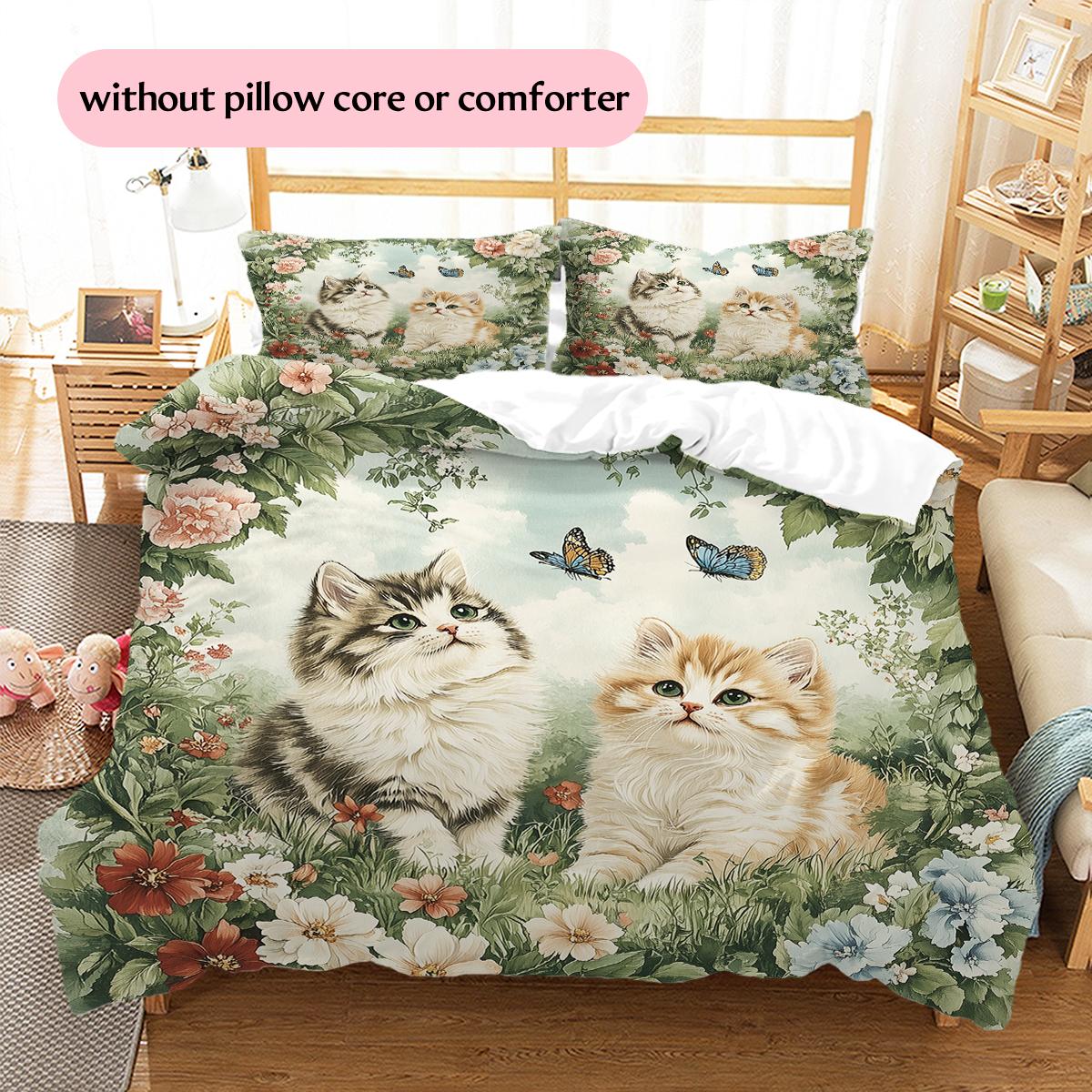 

Two Persian cats Pattern Bedding Home Decoration Birthday Gift (1 * duvet cover + 2 * pillowcase, without core) 135x200cm