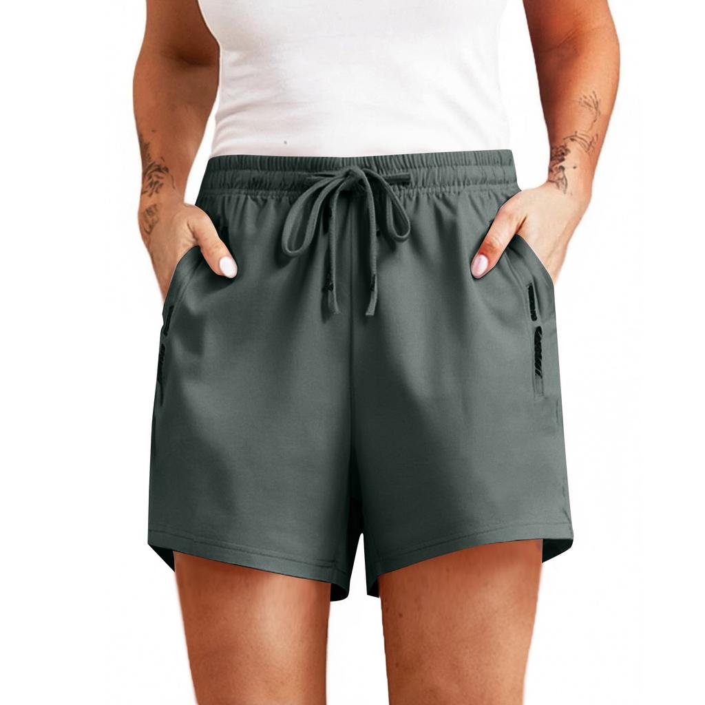 Women's Casual Solid Colour Elastic Waist Straight Casual Pants With Pockets