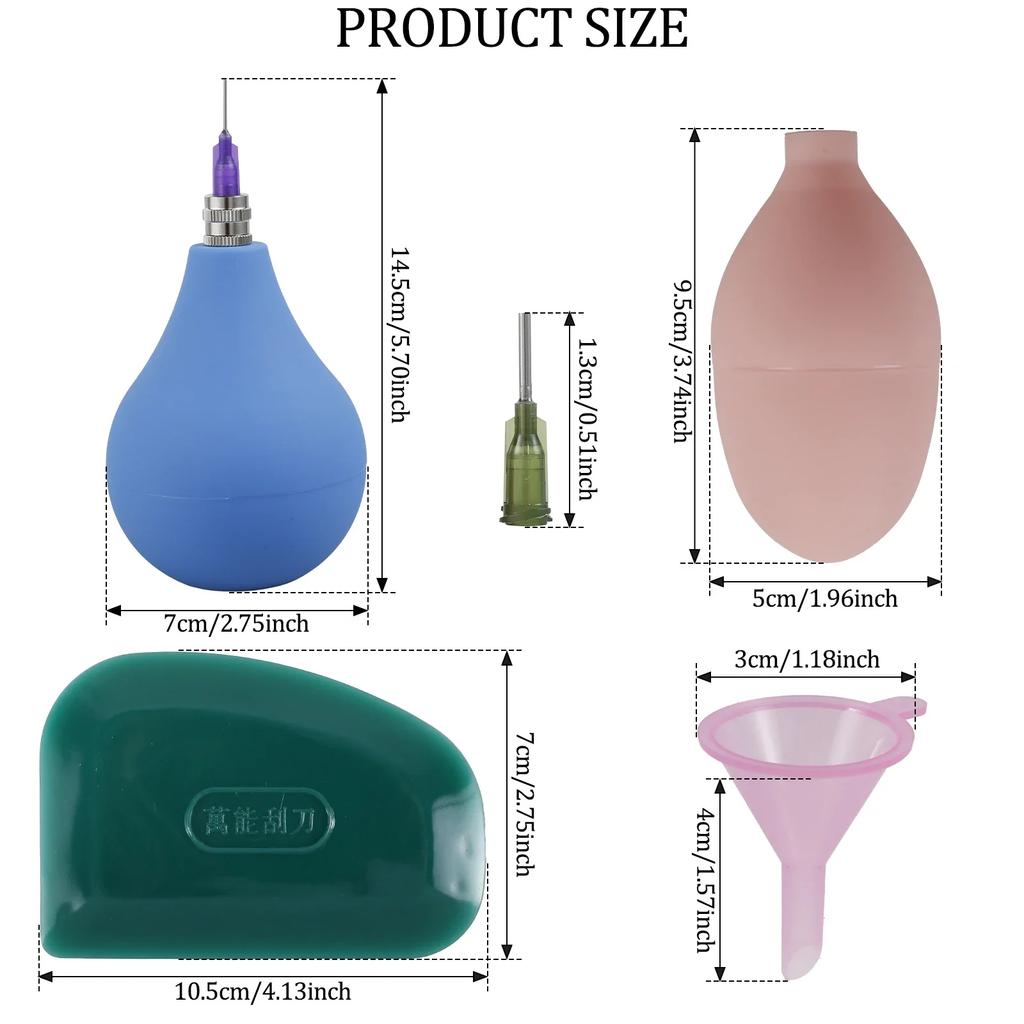 Set Aplicador de Precisión para Cerámica Aplicador de Punta de Precisión Botellas para Esmalte con 24 Agujas y Embudo Cerámica Ligera