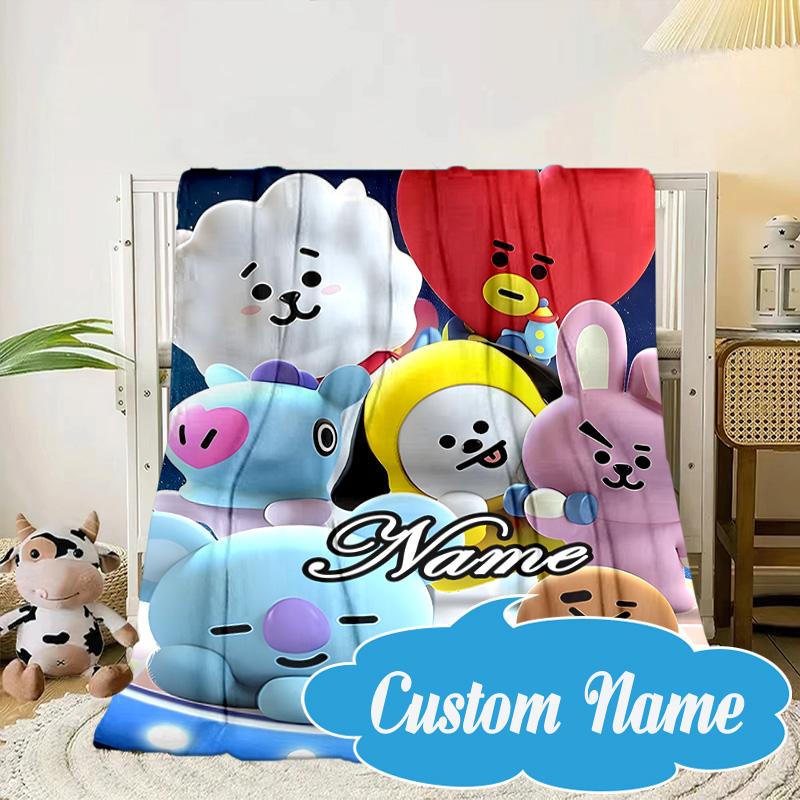 Custom Name K-pop Stars Group Blanket bed sofa Blanket Flannel Blanket for Camping, Hiking, Picnic Essentials,gift for Fan family