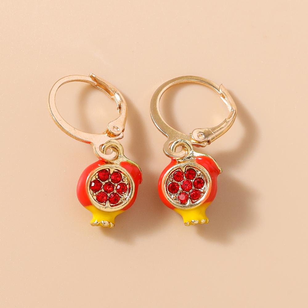 Cute Simulation Fruits Earrings for Women Grape Strawberry Apple Drop Earrings Girls Jewelry Gift