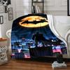 1pc Batman's Handsome Back Flannel Blanket Soft Warm Throw for Home, Office, Travel, All-Season Cozy Bedding GiftL1219