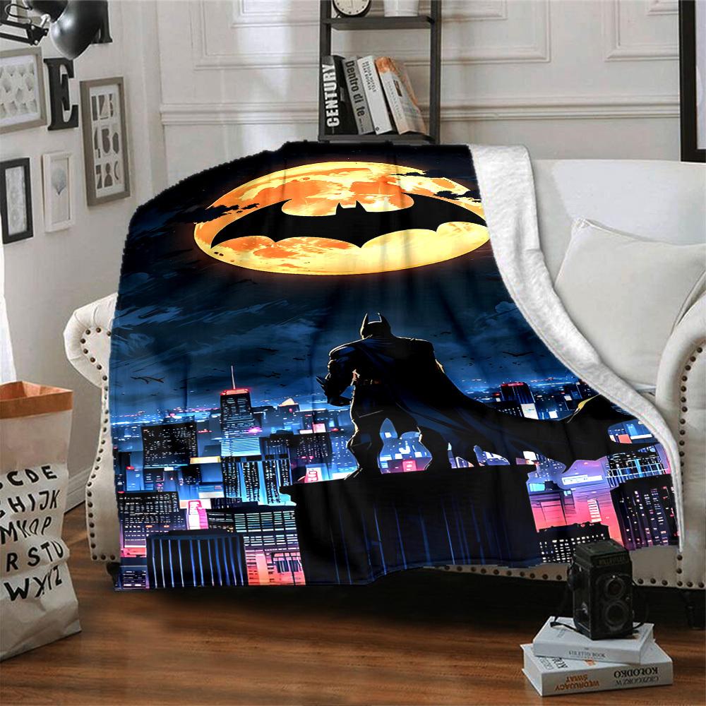 1pc Batman's Handsome Back Flannel Blanket Soft Warm Throw for Home, Office, Travel, All-Season Cozy Bedding GiftL1219
