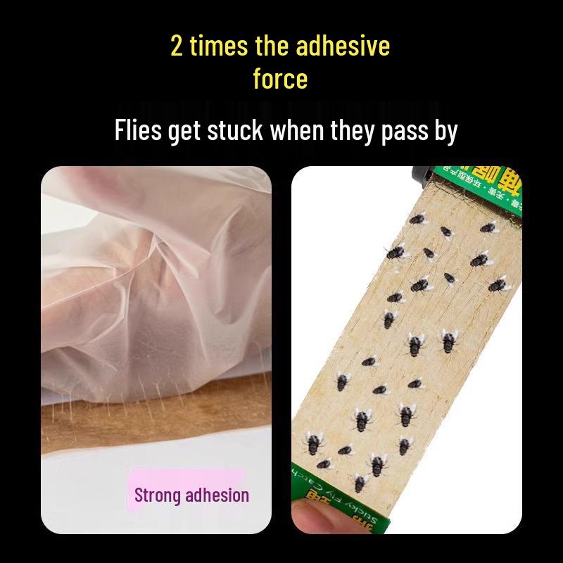 Sticky Fly Paper: Strong Fly Catcher with Self-Adhesive Ribbon for Household Use