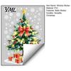 Creative Room Embellishments Christmas Tree Static Window Sticker, Waterproof PVC Decal, Watercolor Clings Snowflake Glass for Holiday Home