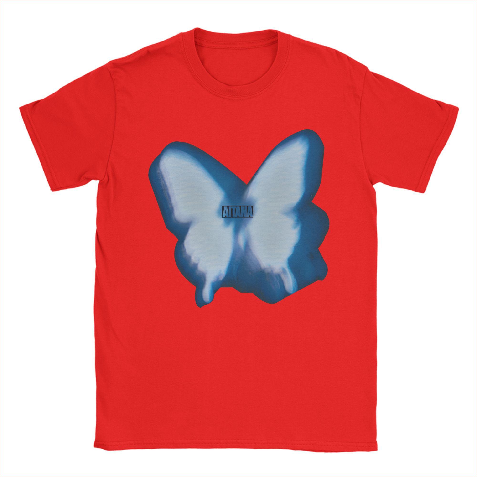 Men s Butterfly Aitana  T Shirt  100% Cotton Tops Novelty Short Sleeve Crewneck Tee Shirt Plus Size T-Shirt S