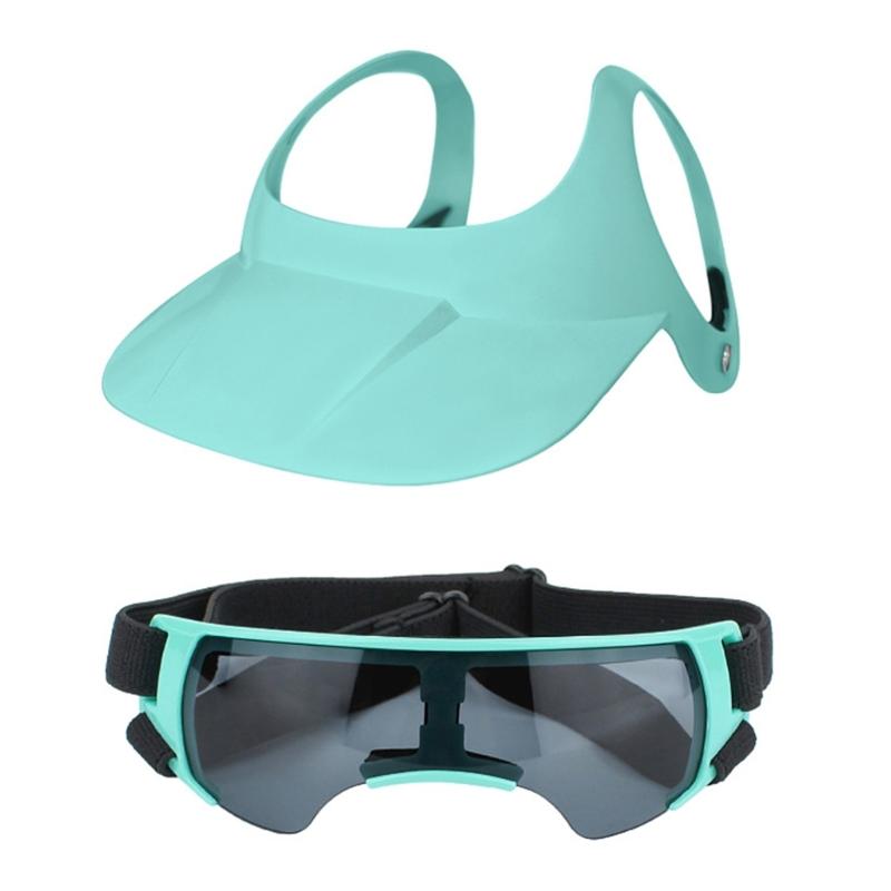 

Pet Bicycles Helmets with Ear Holes Softable Permeable Dog Hat Goggles for Cycling Walking Comfortable синий