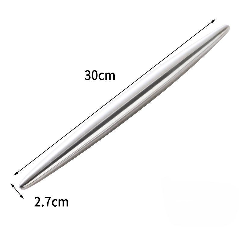 1Pc Stainless Steel Rolling Pin Kitchen Utensils Dough Roller Bake Pizza Noodles Cookie Dumplings Making Non-stick Baking Tool