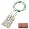 Women's Formal Prayer Beads, Indian Jadeite, All Buddhist Sects, Kyoto-Made, Formal Style with Prayer Bead Pouch Set SW-091