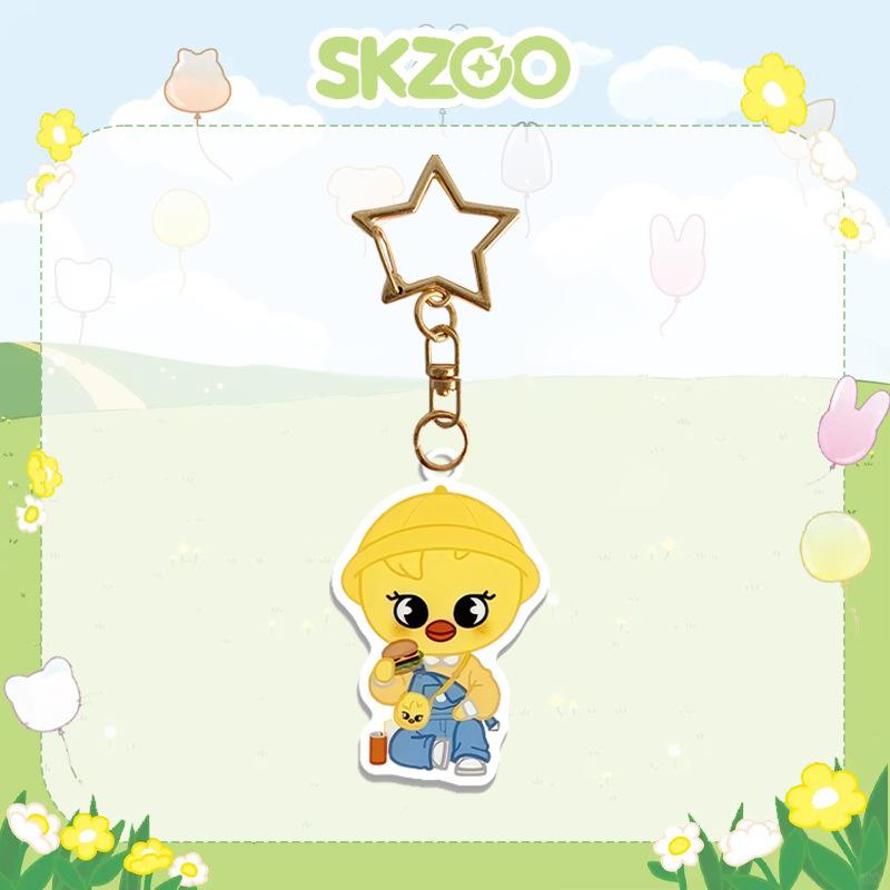 Stray Kids SKZOO Kindergarten Acrylic Keychain, Cute Cartoon Star Clasp Bag Pendant, Kpop Fan Collection Gift For Stay