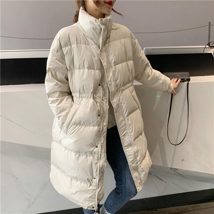 2024 New Down Jacket Women's Medium and Long Korean Version European Fashion Waist Down Jacket White Duck Down Jacket Tide