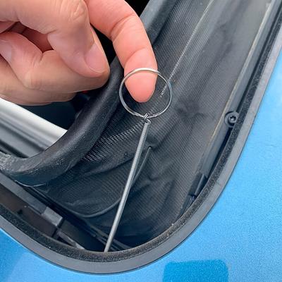 1pc Stainless Steel Car Drain Dredge Brush, Flexible Sunroof Cleaning Scrub Tool Accessory, Drainage Cleaning Brush