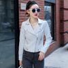 Motorcycle Leather Jacket Women's Short Washed Leather Spring New Leather Jacket Short Women's Spring and Autumn Coat