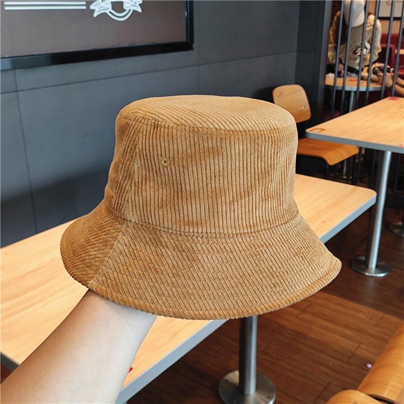 Chapeau Bob Pour Femmes Hommes Automne Hiver Velours Côtelé Garder au Chaud Uni Casquette de Pêcheur Rue Hip Hop Pare-soleil Site Officiel Nouveau (camel,54-58cm) chameau