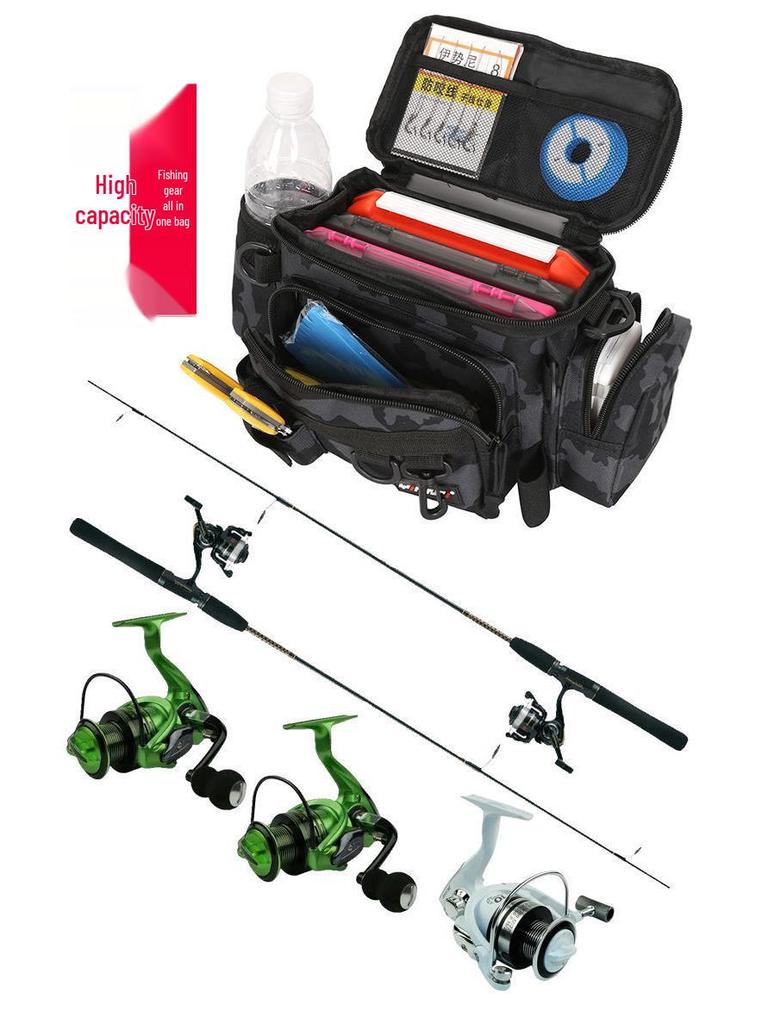 Wasserdichte Multifunktionale Angeltasche: Köder, Rute, Ausrüstung, Taille, Umhängetasche, Einzelschulter