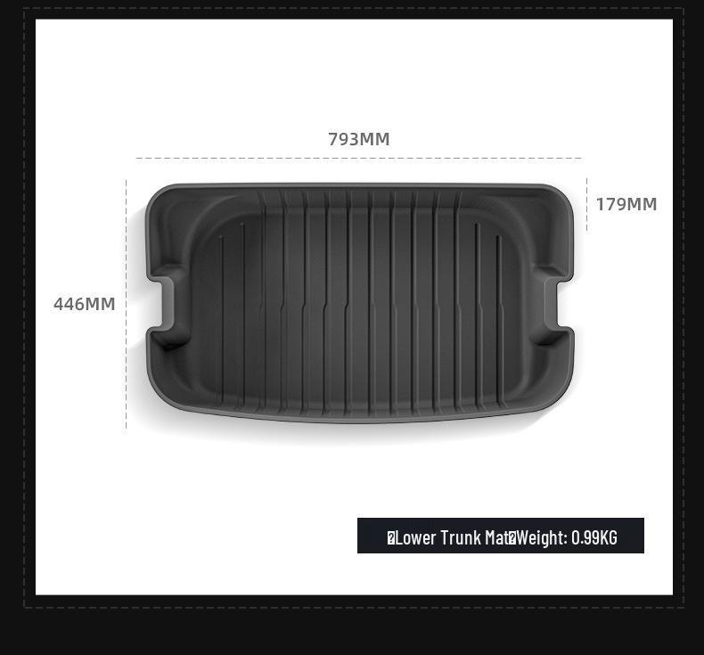 Fits Tesla Model Y (2025) Floor and Trunk Mats, Left/Right Hand Drive, Full TPE.