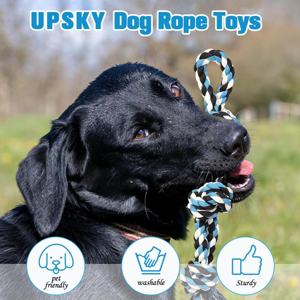 UPSKY Dog Rope Toys 2 Nearly Indestructible Pet Toys for Medium To Large Breed, Dental Cleaning Chew Toys, Dogs Tug Toy for Boredom, Teething for