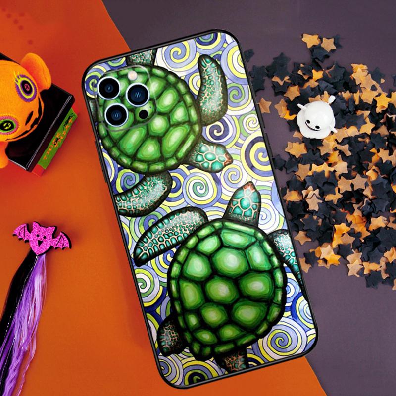 Cute Sea Turtle Bumper Case For iPhone 16 15 14 Pro Max 11 12 13 Pro Max Mini XR 16e 16 15 Plus Phone Cover