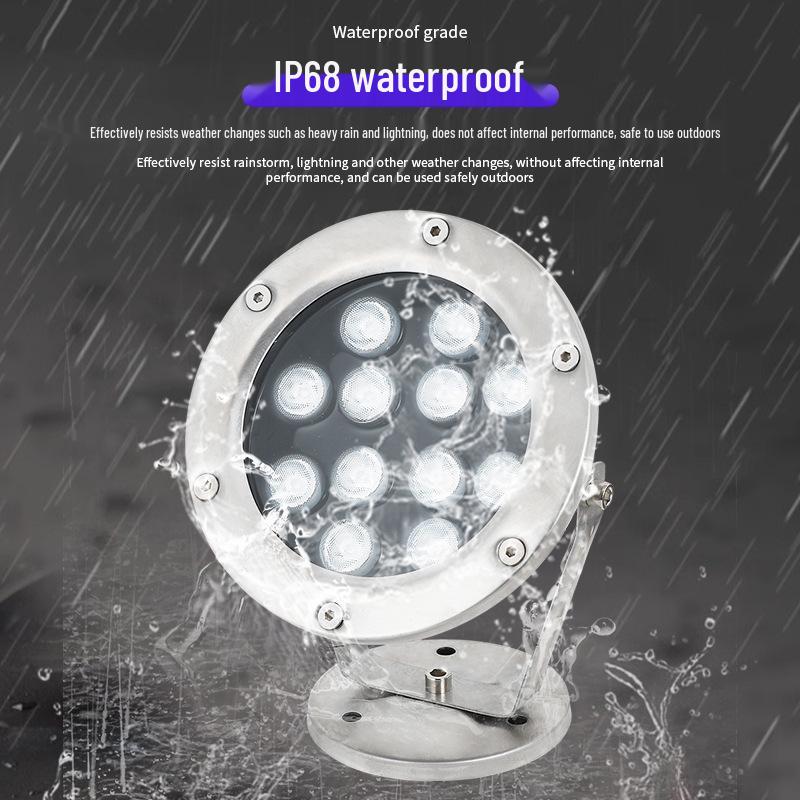 LED Underwater RGB Pool Light, Waterproof Outdoor 24V Fountain Spotlight with Remote Control, Seven-Color for Swimming Pool & Fish Pond.
