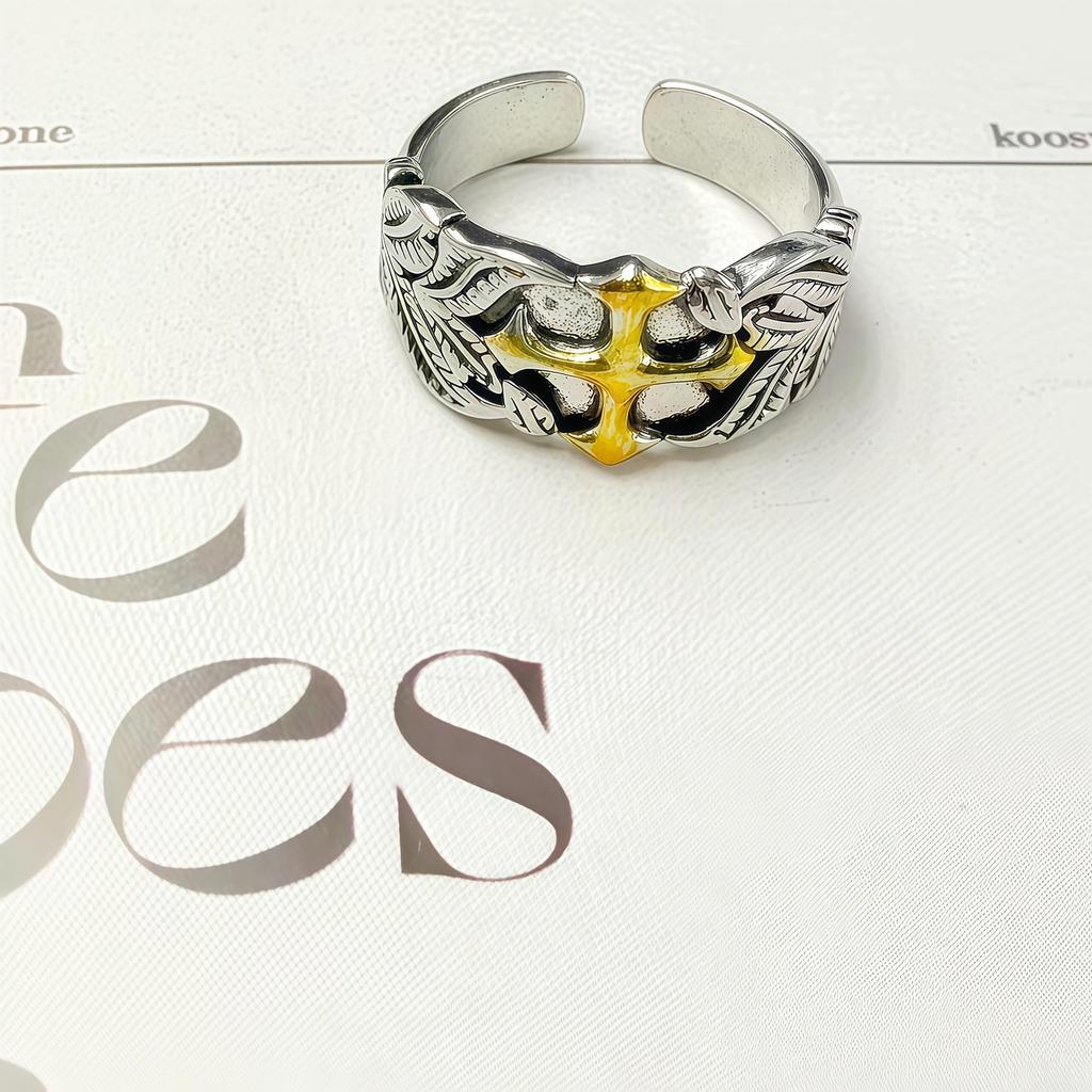 Retro Adjustable Open Cross Ring - Hip Hop Niche Design