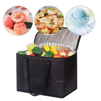 Geantă izolată pentru cumpărături Container Bento cu mâner Închidere cu fermoar Geantă tote cu izolație termică de mare capacitate