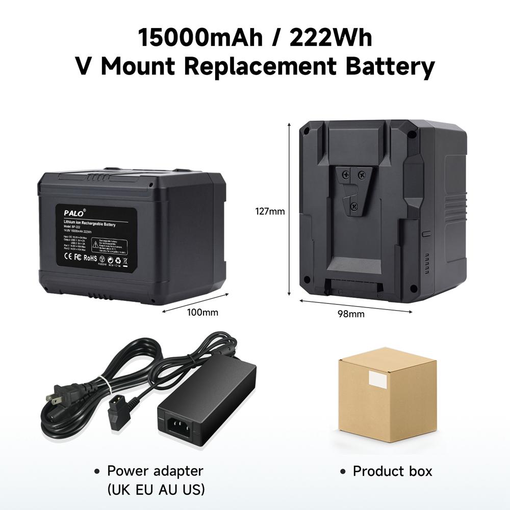Batteri för Broadcast Video Camcorder för Sony HDCAM, XDCAM, digitala biokameror, DSLR BMPCC 4K, LED-ljus, monitor och andra videokameror